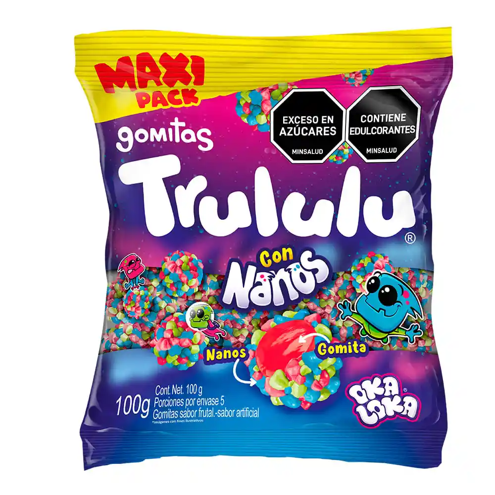 Trululu Goma Con Nanos Sabor Frutal Oka Loka