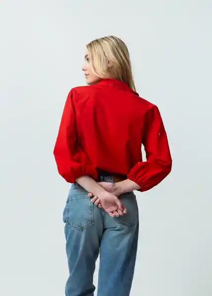 Camisa Bellie Mujer Rojo Adrenalina Medio T S 012G332 Naf Naf