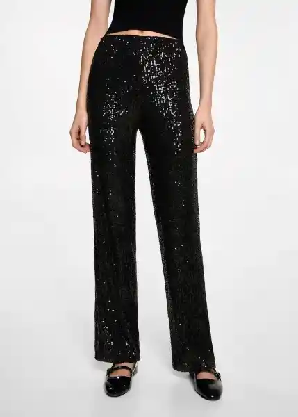 Pantalón Sequinp Negro Talla 22 Teen Niñas Mango