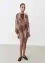 Vestido Butcher Marrón Talla S Mujer Mango