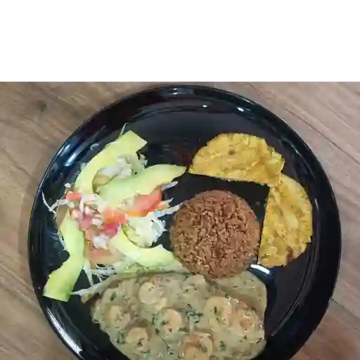 Mero en salsa de camarones