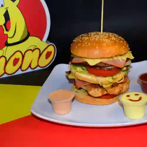 Hamburguesa Combinada Carne y Pollo