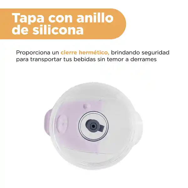 Vaso de Acero Pared Simple Con Asa Panda Wbb Rosa 1.6 L Miniso