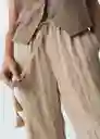 Pantalón Yumi Mujer Beige Polvillo Medio Talla M 532G380 Naf Naf