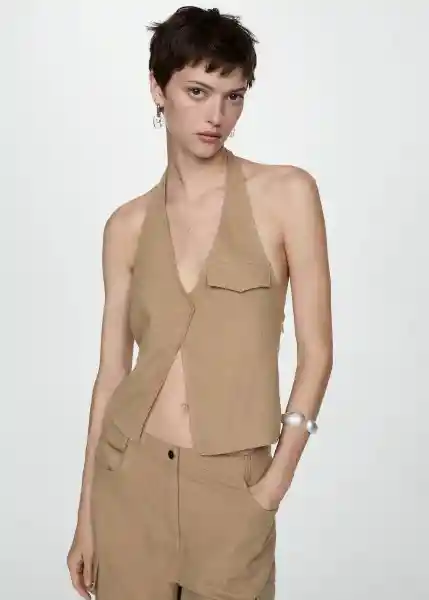 Top Tartufo Marrón Talla S Mujer Mango