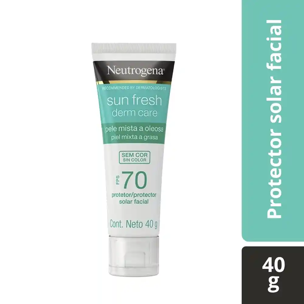Protector Solar Facial Neutrogena Sun fresh Derm care Sin color FPS 70 40g