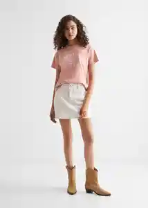 Falda Yoke Off White Talla 22 Teen Niñas Mango