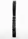 Cinturón Trenza Negro Talla 91 Hombre Mango