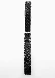Cinturón Trenza Negro Talla 91 Hombre Mango