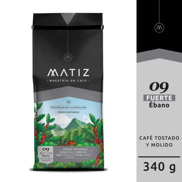 Matiz Café Tostado y Molido 09 Fuerte Ébano 340 g