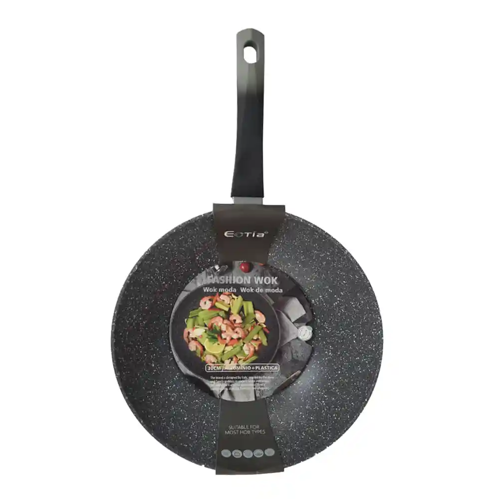 Wok Eotía de Aluminio Con Fondo Reforzado