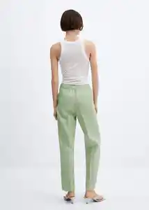 Pantalón Paulica-w Verde Pastel Talla S Mujer Mango