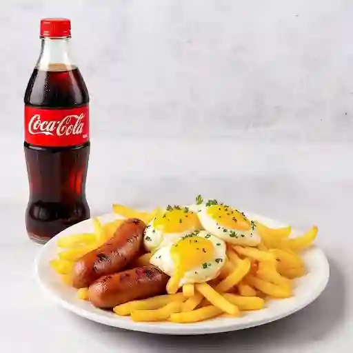 Combo de salchipapa + Cocacola 400 ml 