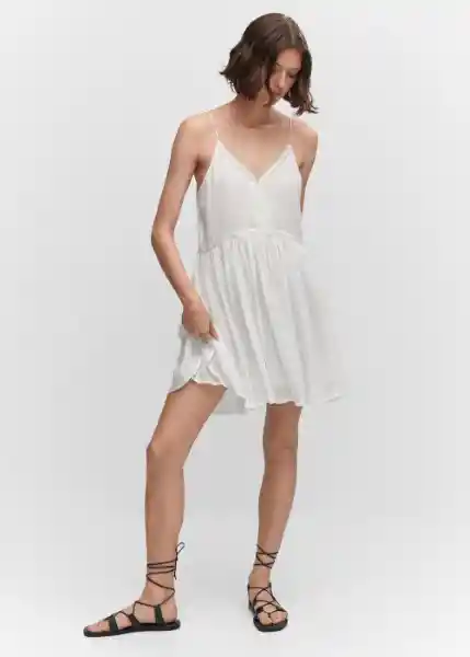 Vestido Helena Blanco Talla L Mujer Mango