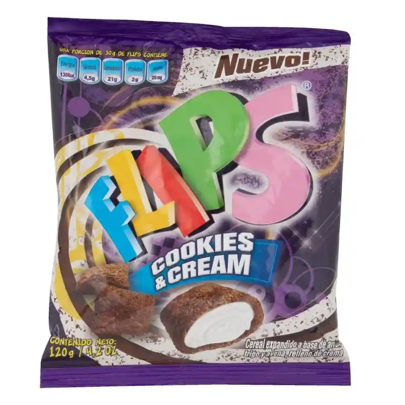 Flips Cereal Cookies & Cream.