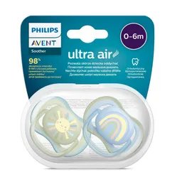 Chupo Entretencion Ultra Air Sol/arcoiris Azu Avent Scf085/58