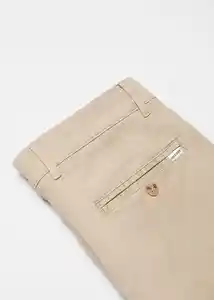 Pantalón Chinob Beige Talla 18 Teen Niños Mango