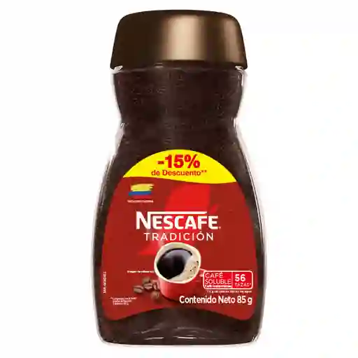 Café instantáneo NESCAFÉ Tradición x 85g frasco 15% de descuento