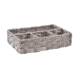 Organizador H&h Estilo Rattan Grey 4 Secciones