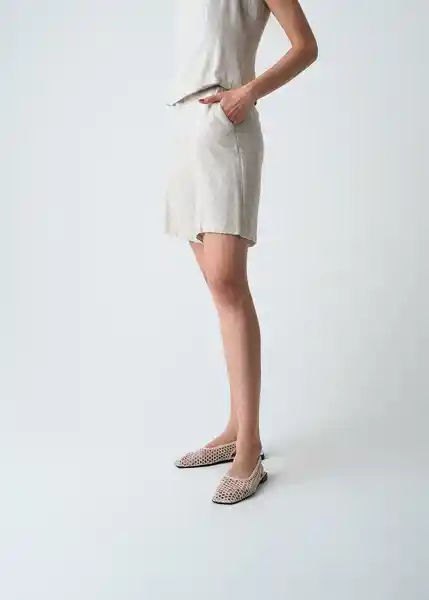 Short Nailah Crudo Abedul Claro Talla 8 Mujer 453G380 Naf Naf