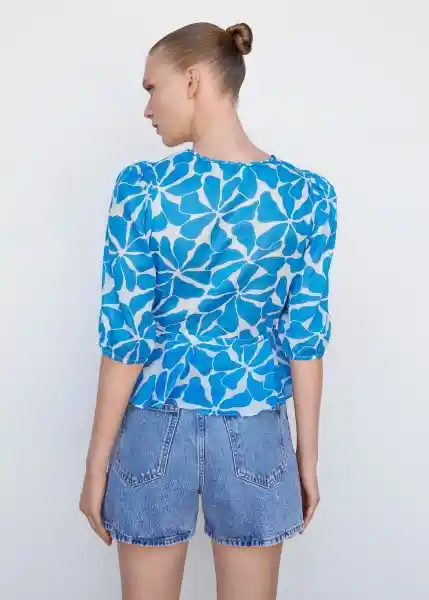 Blusa Salinas Azul Talla XL Mujer Mango