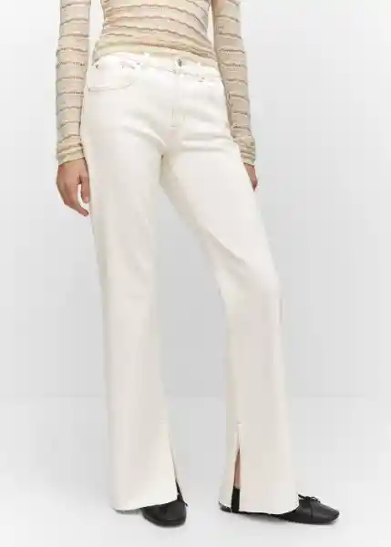 Jean Elle Off White Talla 46 Mujer Mango