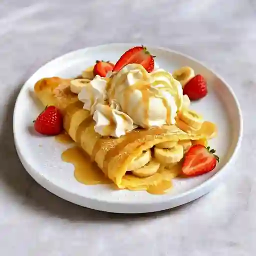 Crepa de Banano y Fresas