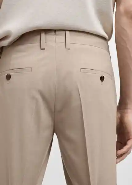 Pantalón París Beige Talla 44 Hombre Mango