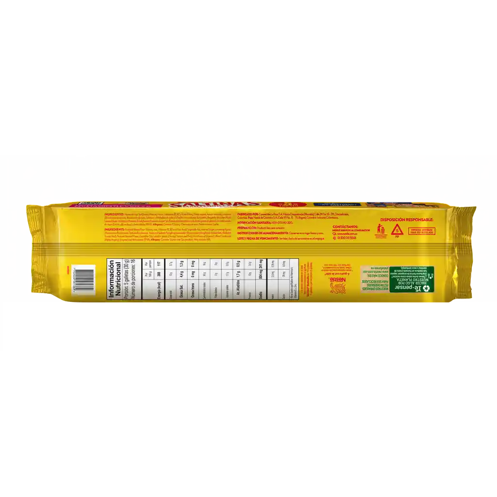 Galletas SALTINAS Mantequilla 5 tacos x 480g