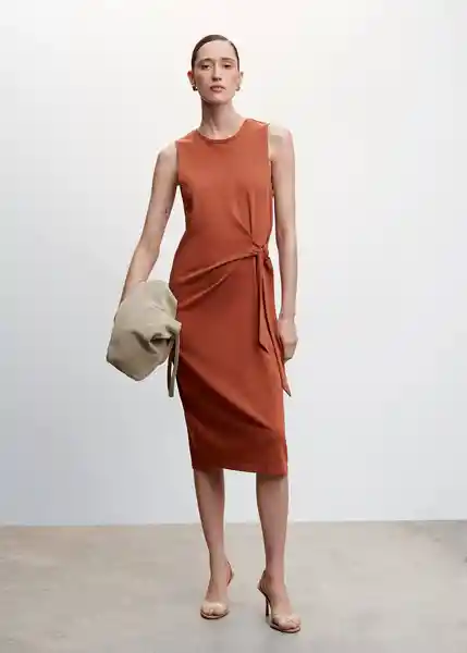 Vestido Fertina Terracota Talla L Mujer Mango