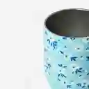 Corkcicle Vaso Stemless Floral Azul 12 Oz