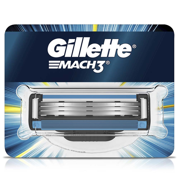 GILLETTE Mach3 Cartucho para Máquina de Afeitar 10 Repuestos con 3 Cuchillas para Afeitar la Barba Afeitado al Ras Afeitadora para Hombre 10 und