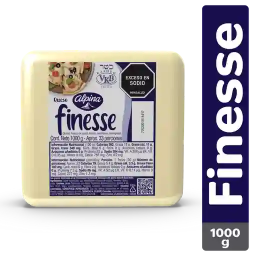 Queso Finesse Queso Mozarella Finesse Porcionado en Tienda