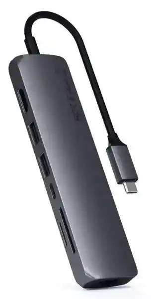 Satechi Adaptador Slim USB-C Ethernet HDMI 2 USB-A Gris Espacial