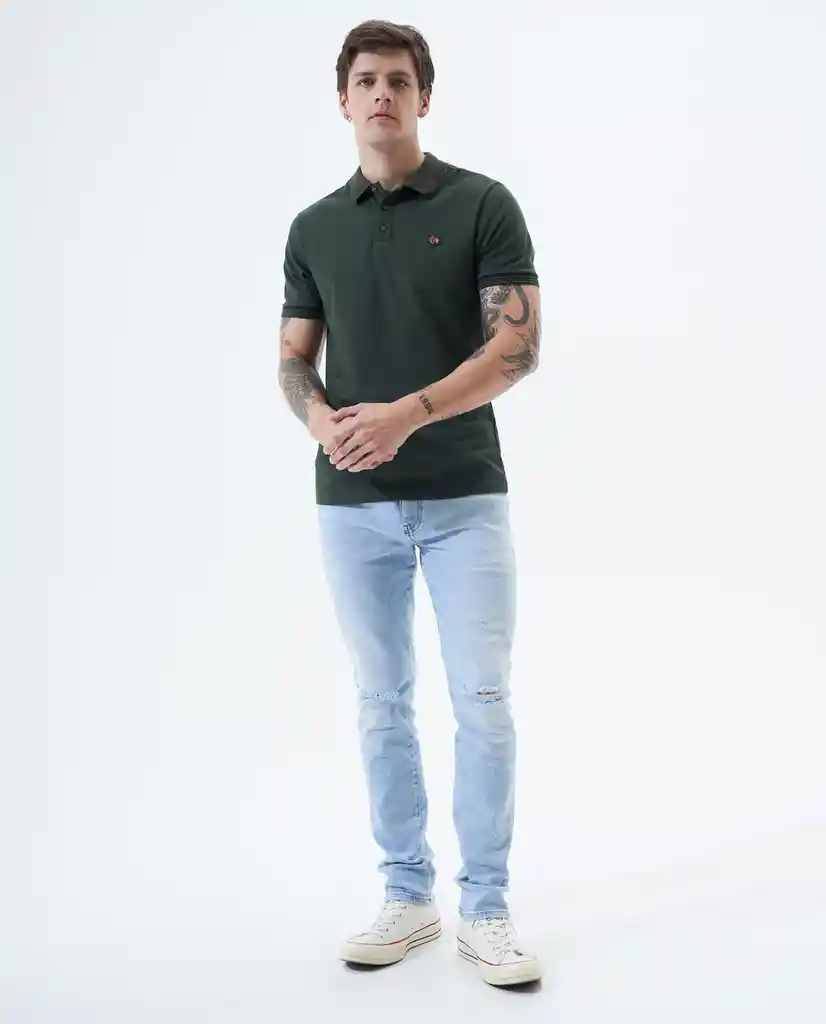 Polo Con Aplique Bordado Para Hombre