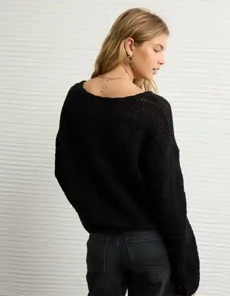 Suéter Tejido Mujer Negro Talla Small 1530064 American Eagle