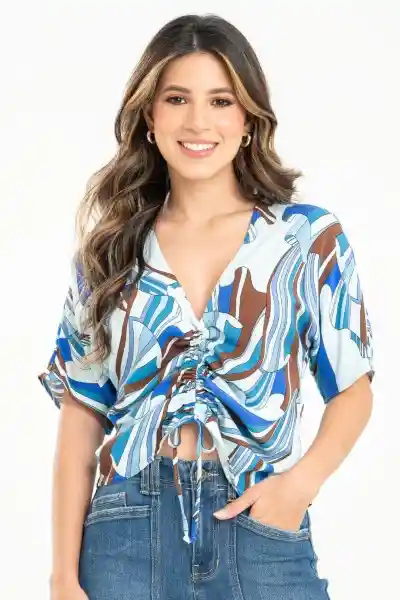 Blusa Asphen Color Azul Masmelo Talla XL Ragged