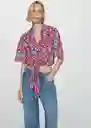 Camisa Plum Rojo Talla M Mujer Mango