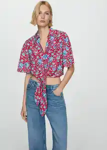 Camisa Plum Rojo Talla M Mujer Mango