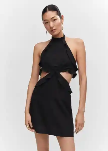 Vestido Pernile Negro Talla XS Mujer Mango