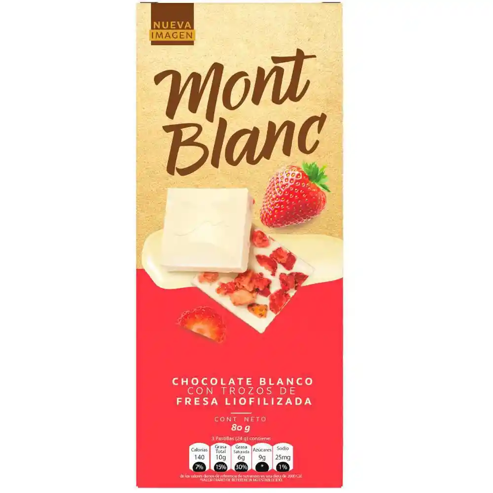 Mont Blanc Barra de Chocolate con Trozos de Fresa