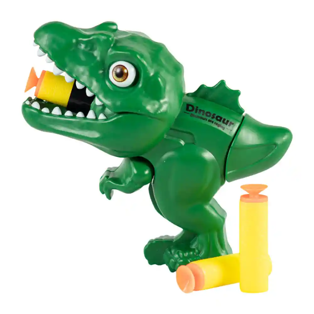 Lanzador de Dardos Con Forma de Dinosaurio Color Verde