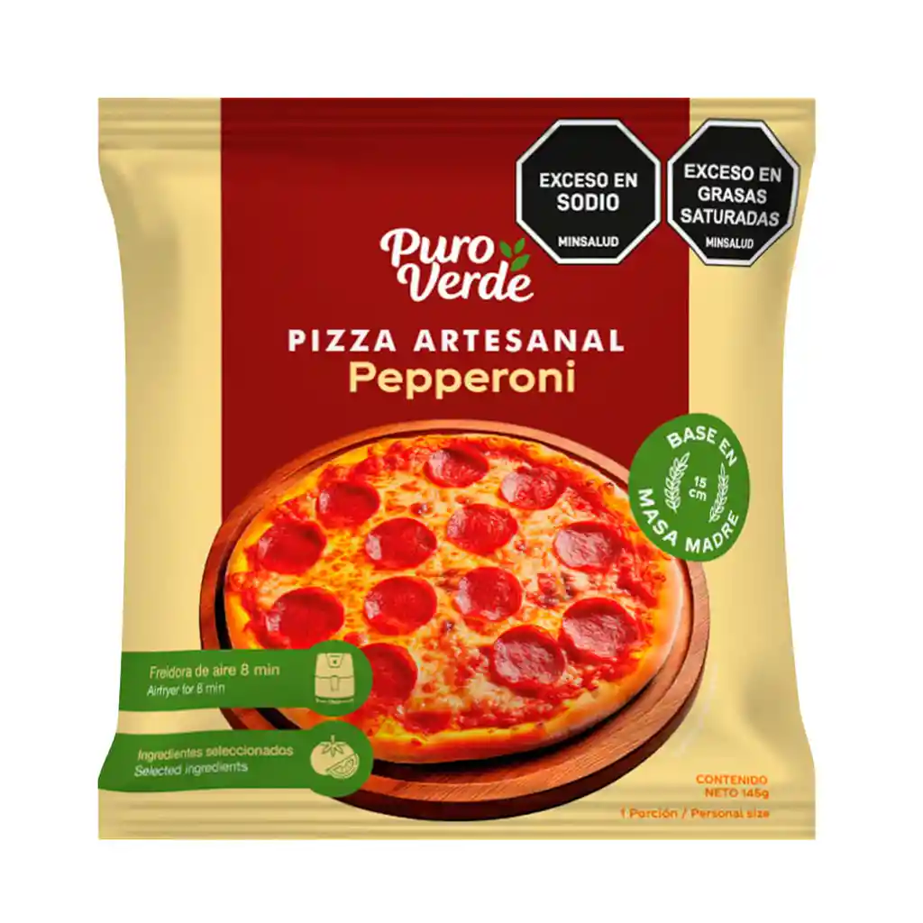 Pizza Artes Pepperoni Puro Verde *145gr