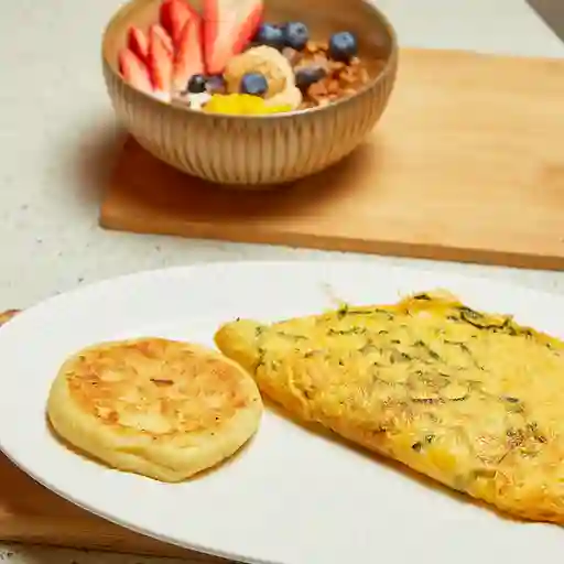Omelette de espinaca y queso