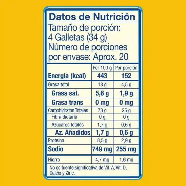 Galletas de sal SALTINAS Mantequilla pague 5 lleve 6 tacos x 684g