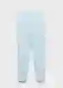 Pantalón Boreli Celeste Talla 44 Mujer Mango