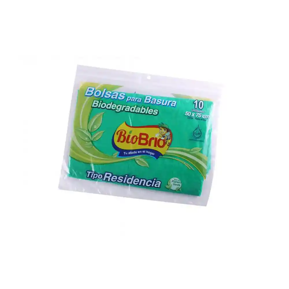 BioBrio Bolsa para Basura Biodegradable Tipo Residencia Verdes