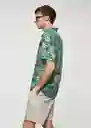 Camisa Palm-H Verde Talla XL Hombre Mango