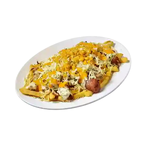 Salchipapas Pollo-Suiza