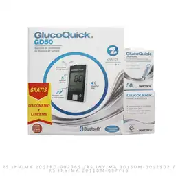 Glucoquick Glucómetro y Lancetas + 50 Tiras